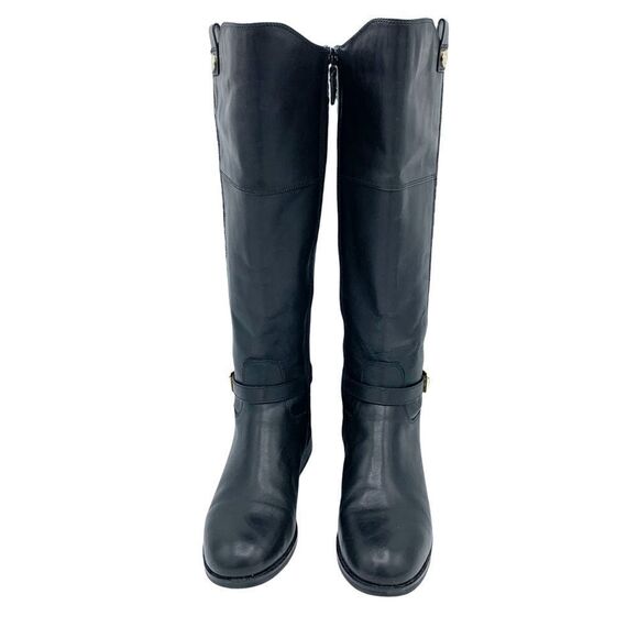 Cole Haan Galina Tall Black Riding Boots Chunky Low Heel Sz 8 - Picture 3 of 16